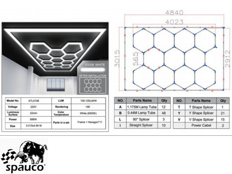 Luz LED Hexagonal